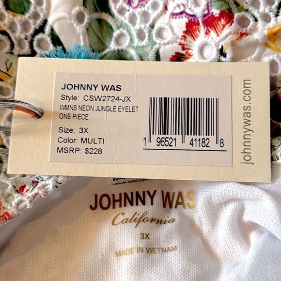 NWT Johnny Was Neon Jungle Eyelet One Piece Swimsuit - Picture 6 of 15